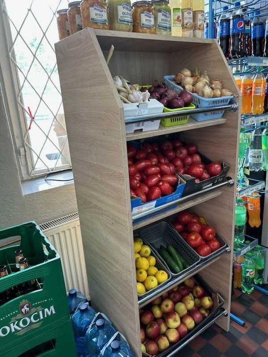 regały NOWE sklepowe na warzywa owoce PRODUCENT warzywniak szer. 66 cm