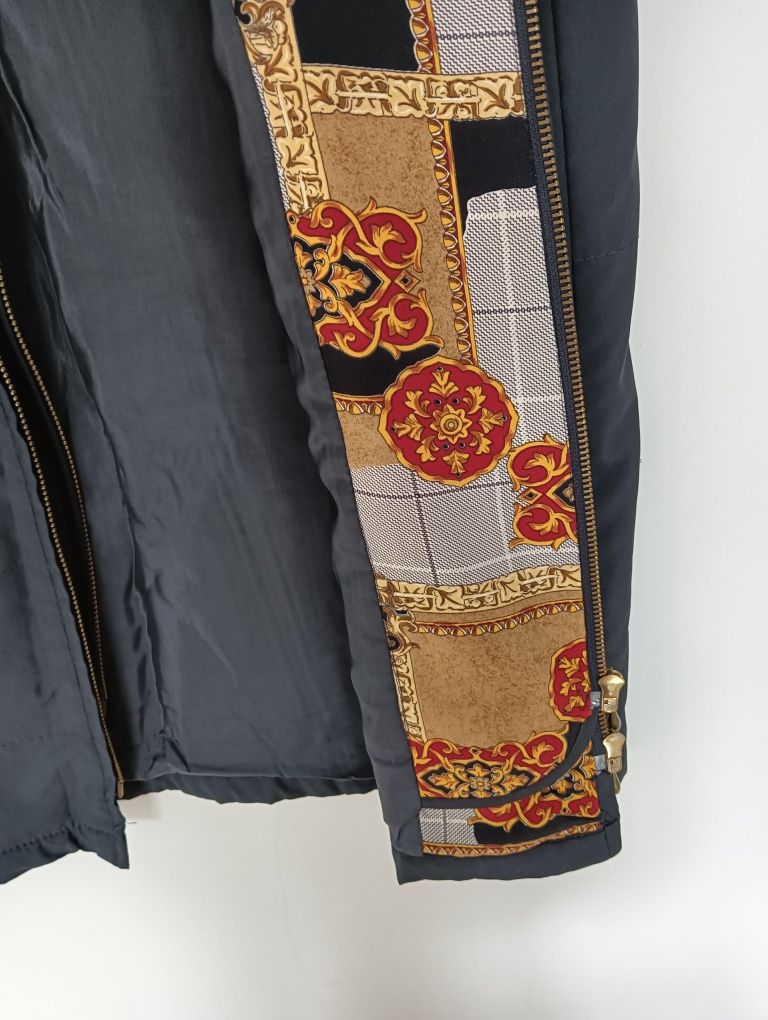 HUCKE kamizelka na zamek print chusty retro vintage M