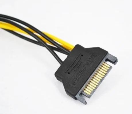 Переходник 15 pin SATA - > 6 pin для PCI-E удлинитель кабель 18AW сата