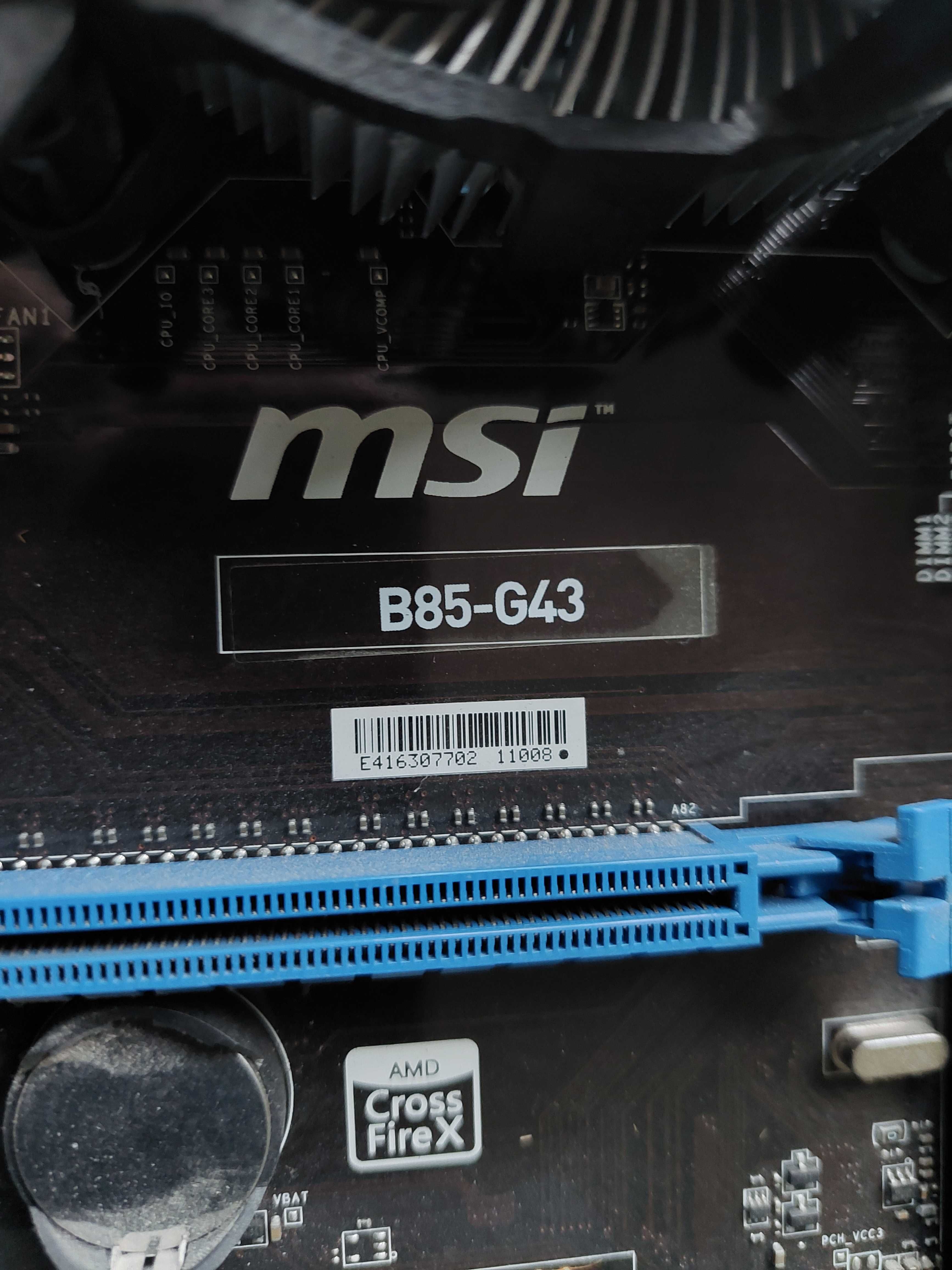 Płyta główna B85-G43 + Procesor i5-4460 + Ram 16gb oryg.pudełko