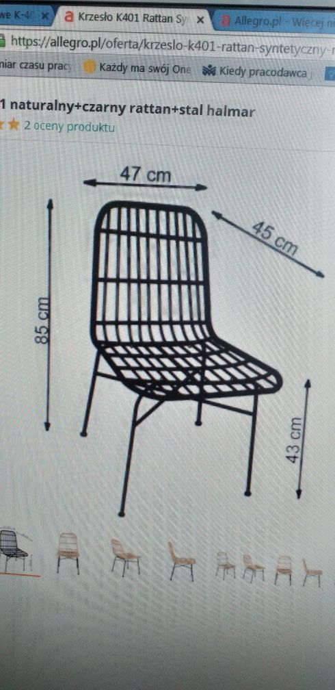 2 - Krzesła rattanowe