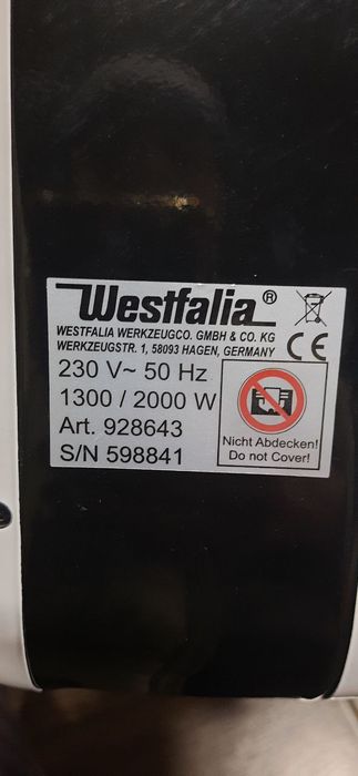 Обігрівач з таймером Westfalia(Germany)