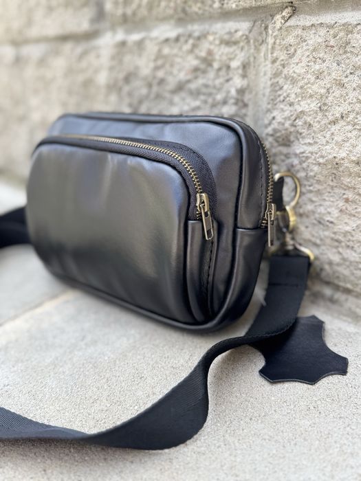 РОЗПРОДАЖ Сумка кожаная мужская бананка шкіряна чоловіча