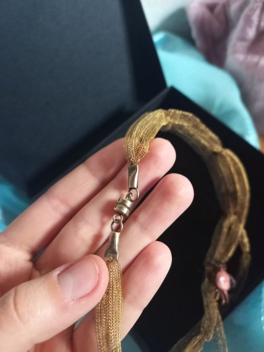 Naszyjnik artystyczny krab pozłacany 24k