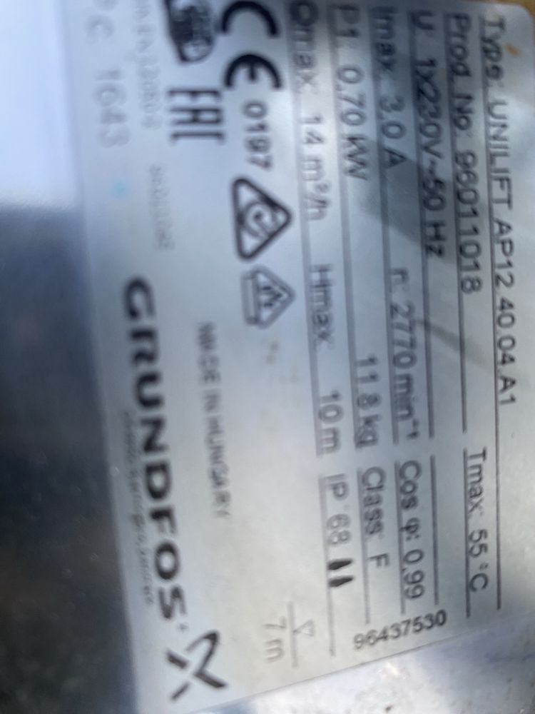 GRUNDFOS UNILIFT AP 12.40.04.A1 Pompa zatapialna do wody brudnej