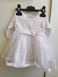 Sukienka biała na mala dziewczynke chrzest 68