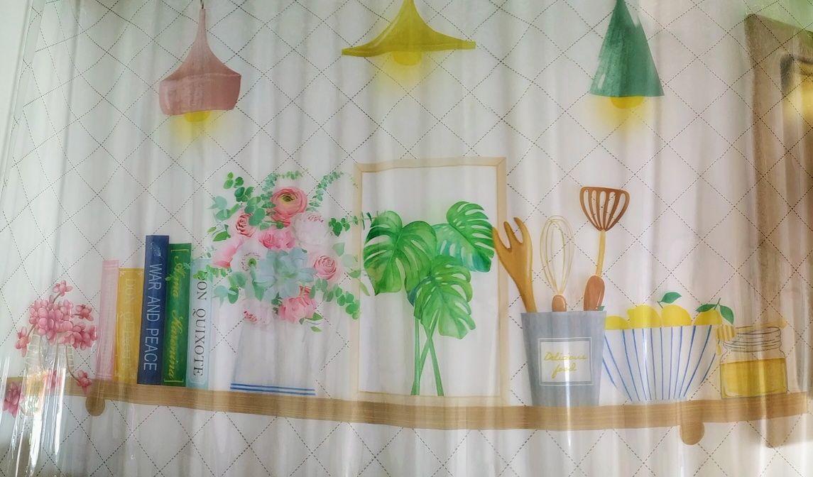 śliczna naklejka dekoracyjna do kuchni okleina folia okienna 60x87