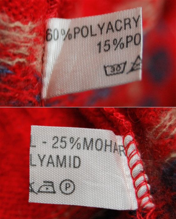 Pulower vintage sweter bezrękawnik damski S/M czerwony moher