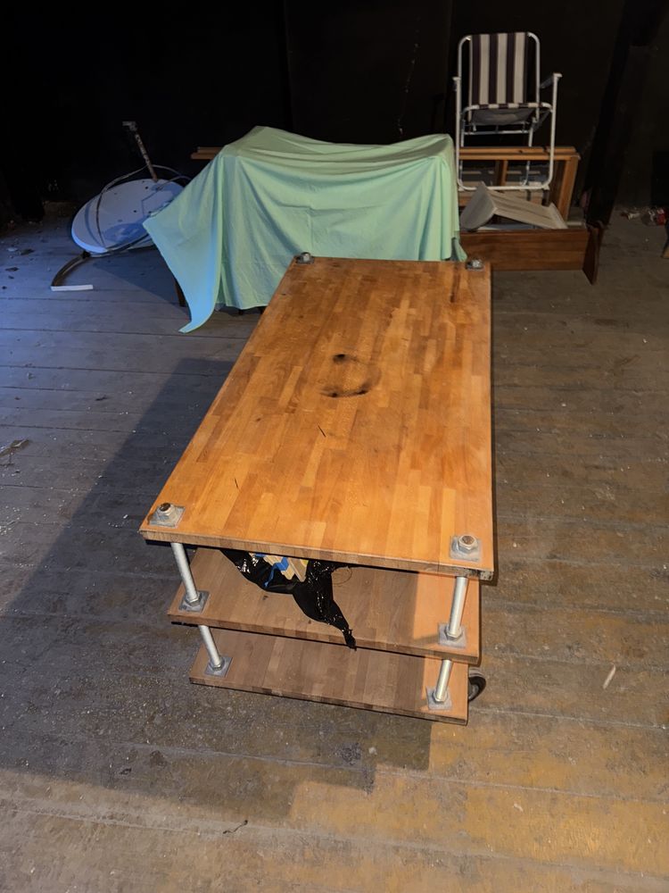 ława na kółkach trzy poziomowa Loft vintage Szwecja stół
