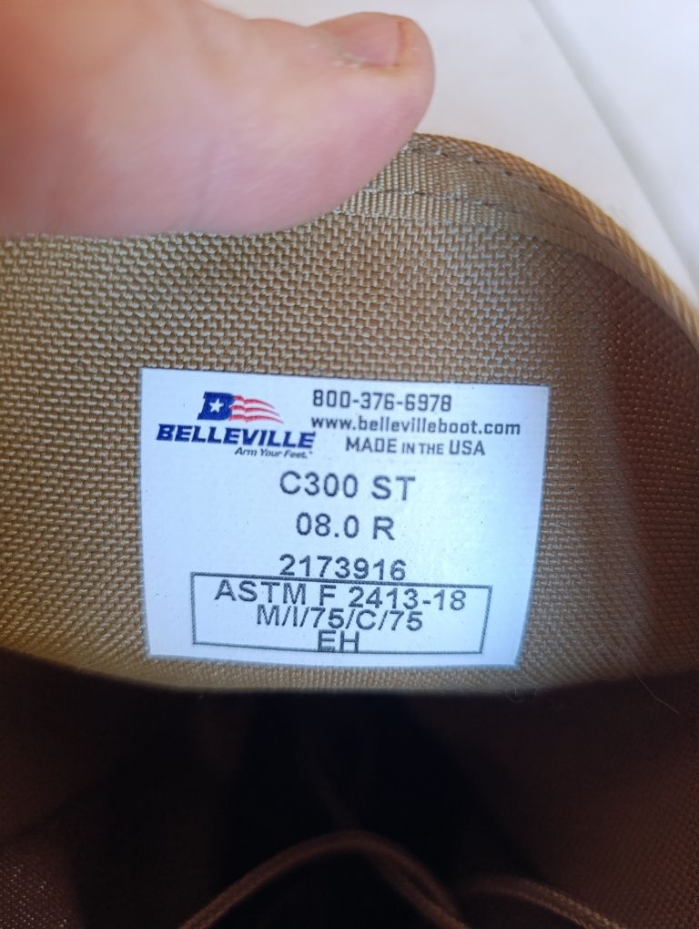 Берці Bellevіlle C300 ST. 8.0R USA 27.5см