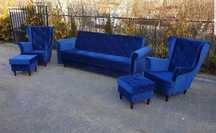 Zestaw uszak wersalka kanapa sofa plus 2x uszak plus 2x podnóżek