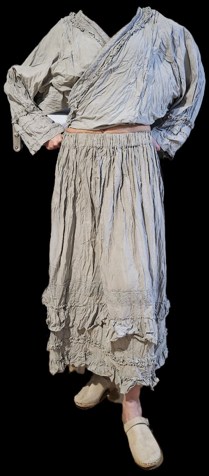 Komplet boho bluza spódnica maxi