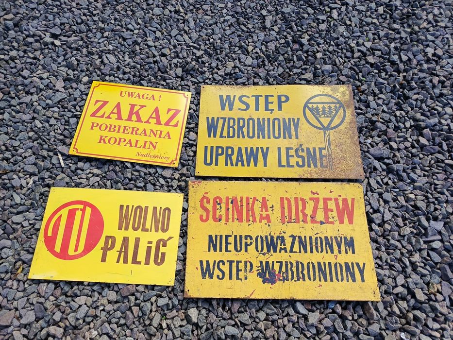 Stare metalowe tablice lasy państwowe PRL