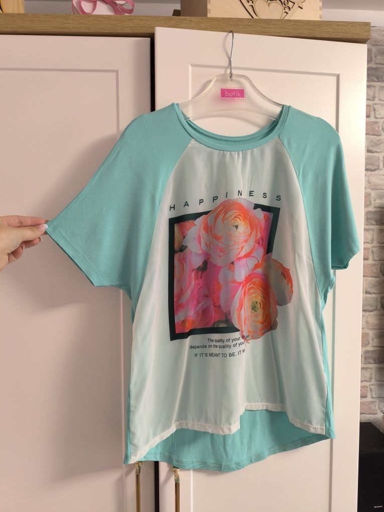 Bluzka t-shirt z krótkim rękawem, rozmiar L (40)