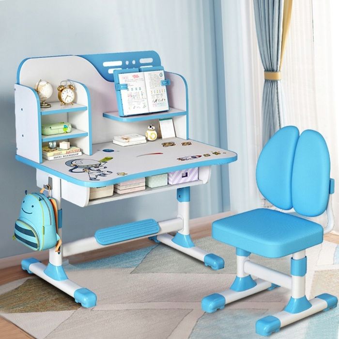 Zestaw stolika do nauki i krzeseł dla dzieci, duże biurko szkolne