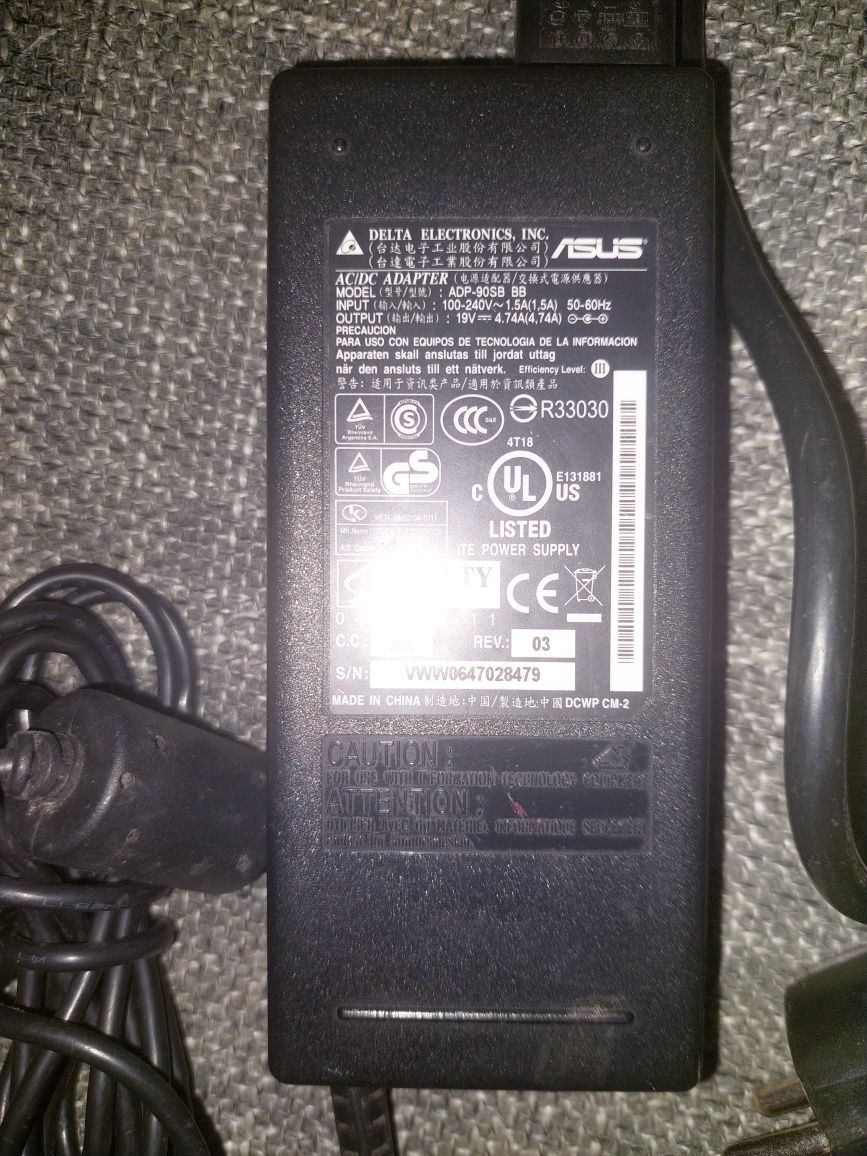 Оригинальное зарядное для ноутбука Asus 19V 4.47A.(90 вт.) ADP 90SB