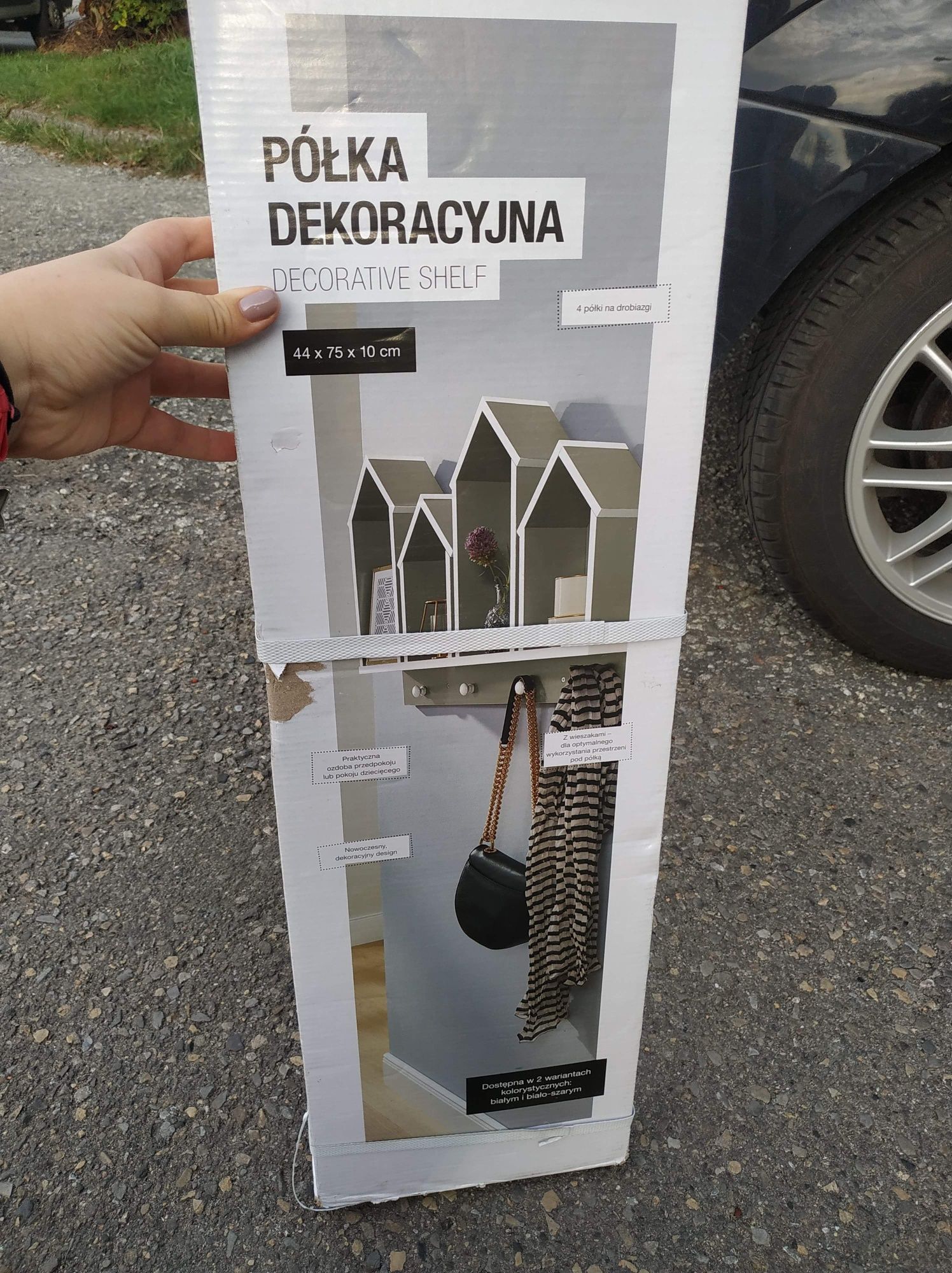 Półka dekoracyjna wieszak styl skandynawski
