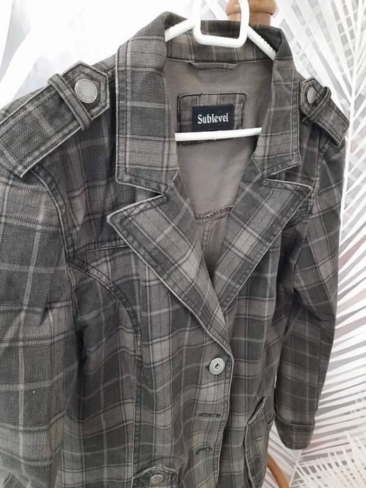 Parka, kurtka w kratę, żakiet w kratkę, marynarka. L 40