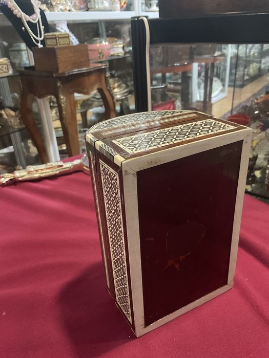 Caixa bau mosaic Sirian moorish madre pérola 16x11x9,5 cm