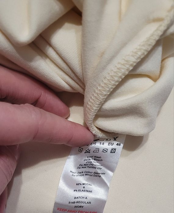 Oh Polly Nowe kremowe spodnie damskie flary kuloty dzwony wysoki stan