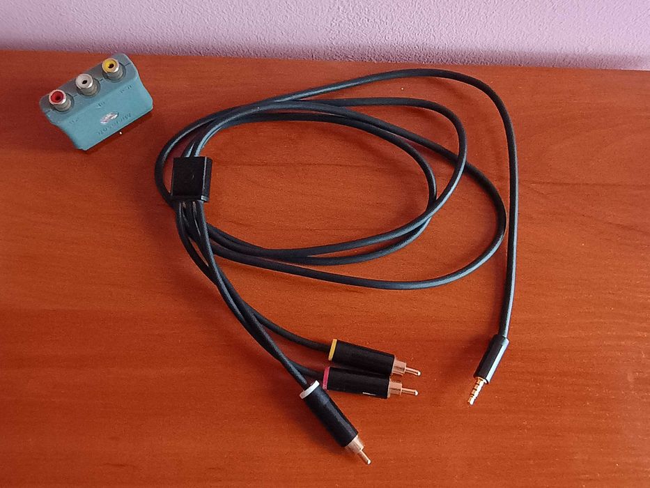 Oryginalny Kabel AV do Konsoli XBOX 360 Slim E plus przejściówka euro
