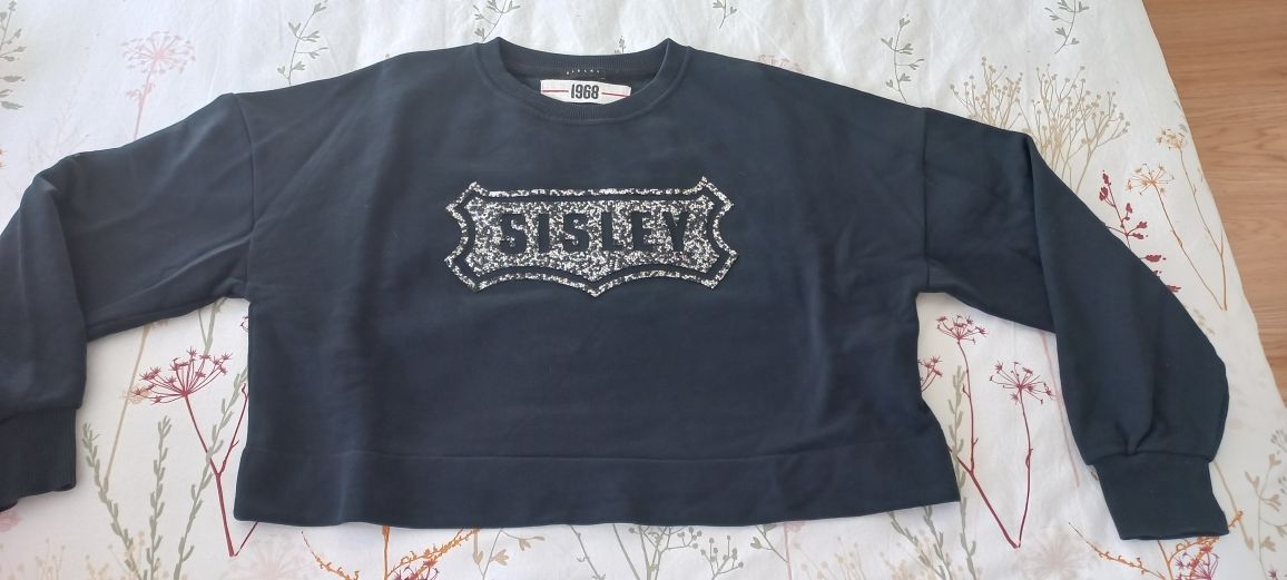 sweat Sisley azul marinho/preta