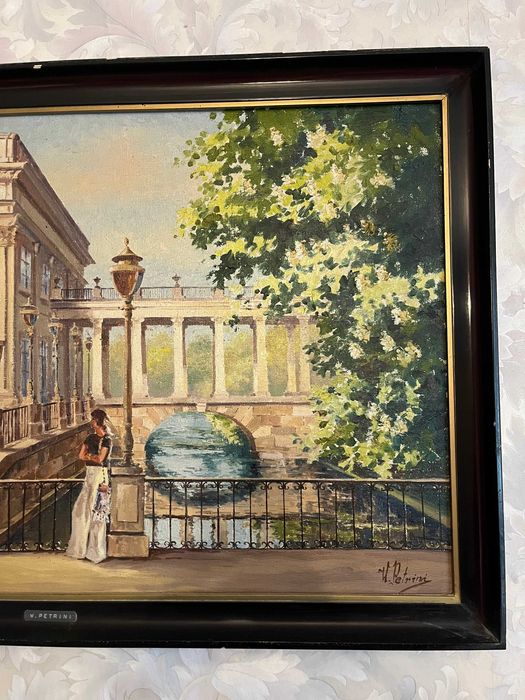 Obraz olej na płótnie Pałac na Wodzie Łazienki Włodzimierz Petrini