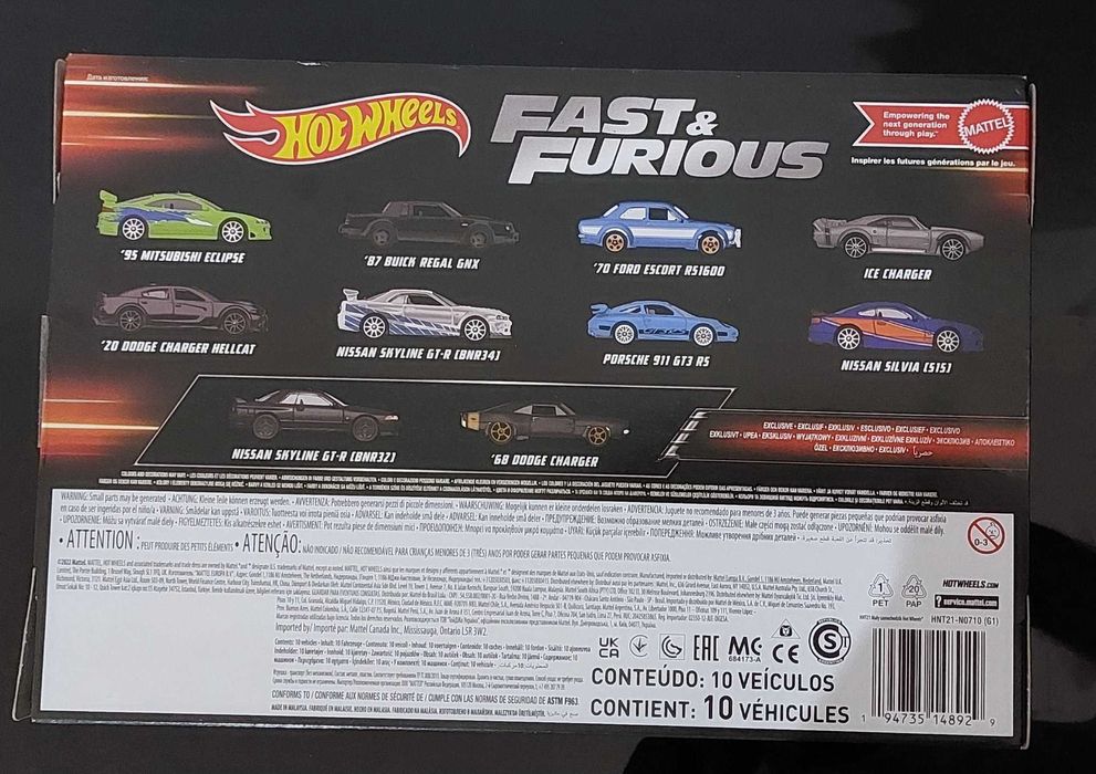 Hotwheels Fast & Furious caixa de 10 carros. Nova