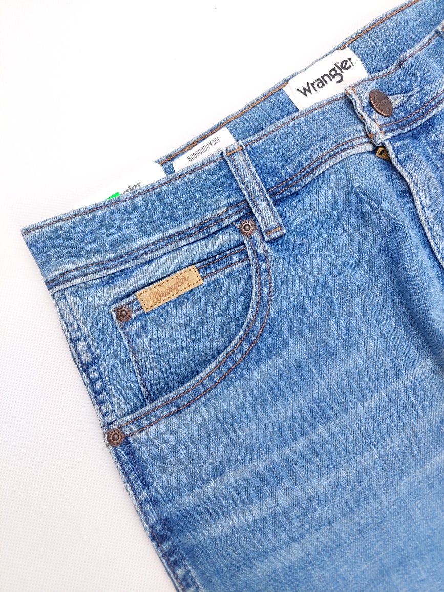 Nowe Wrangler Texas Slim 33/30 jasne porządny Jeans spodnie męskie