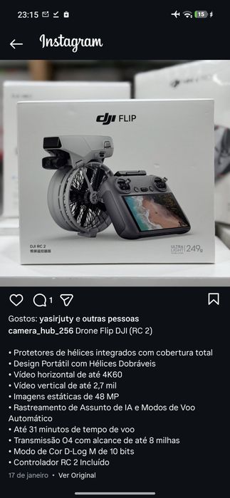 Drone DJI Flip - RC2 (NOVO)