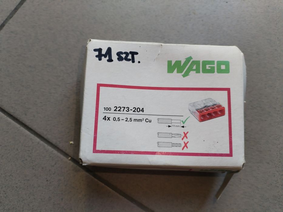 Złączka instalacyjna Wago, 4x 0,5-2,5mm, 2273 - 204