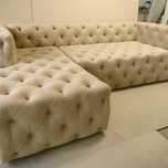 DUŻY narożnik rozkładany CHESTERFIELD z pik siedziskiem sofa do SALONU