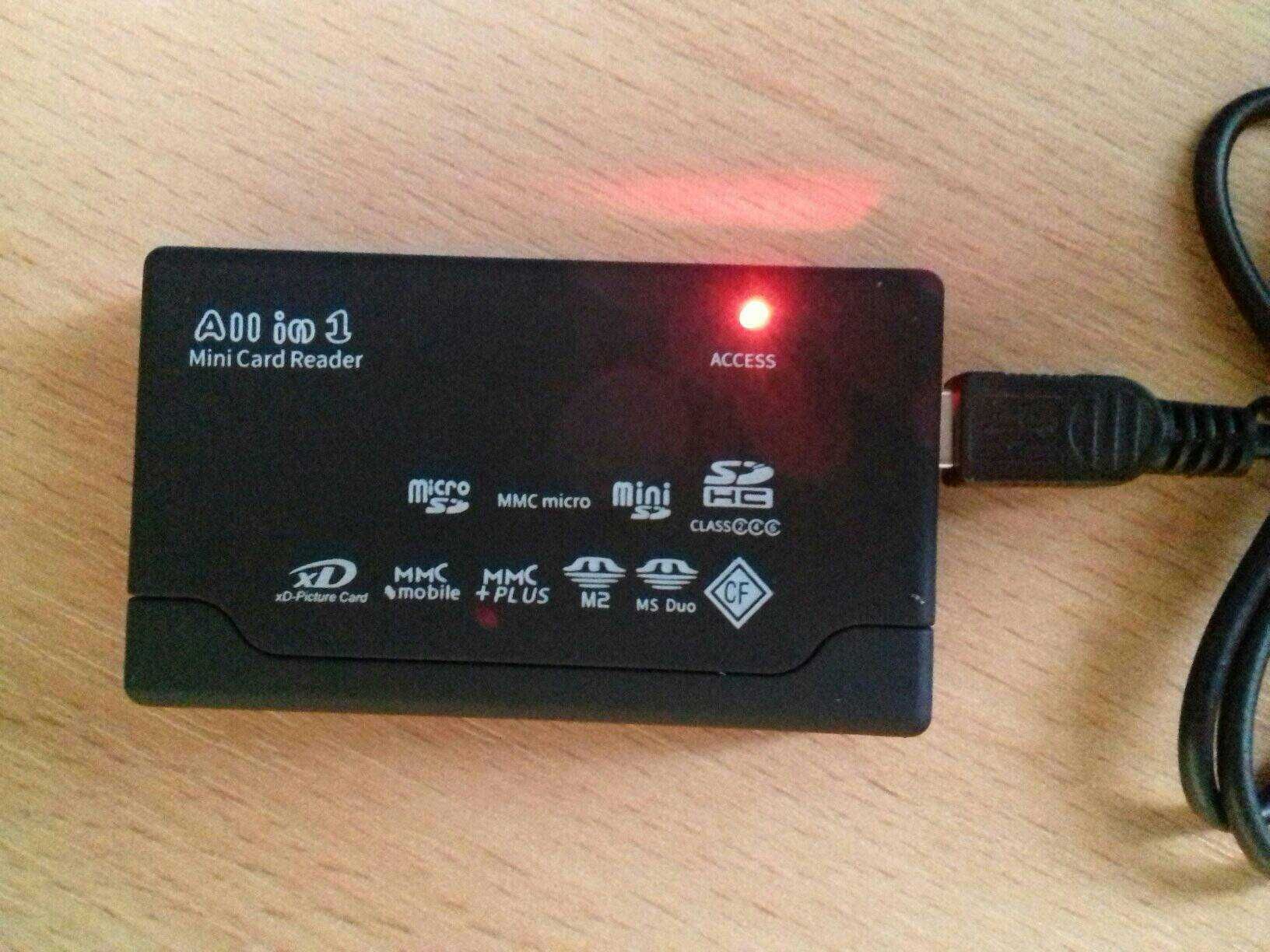 6w1, microSD, MMC, SD, XD, CF, MS Duo, M2, USB, NOWY czarny matowy