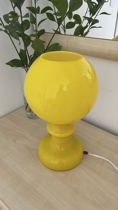 Polam Wieliczka 1970 r Szklana Żółta Lampa Lampka  PRL  Unikat