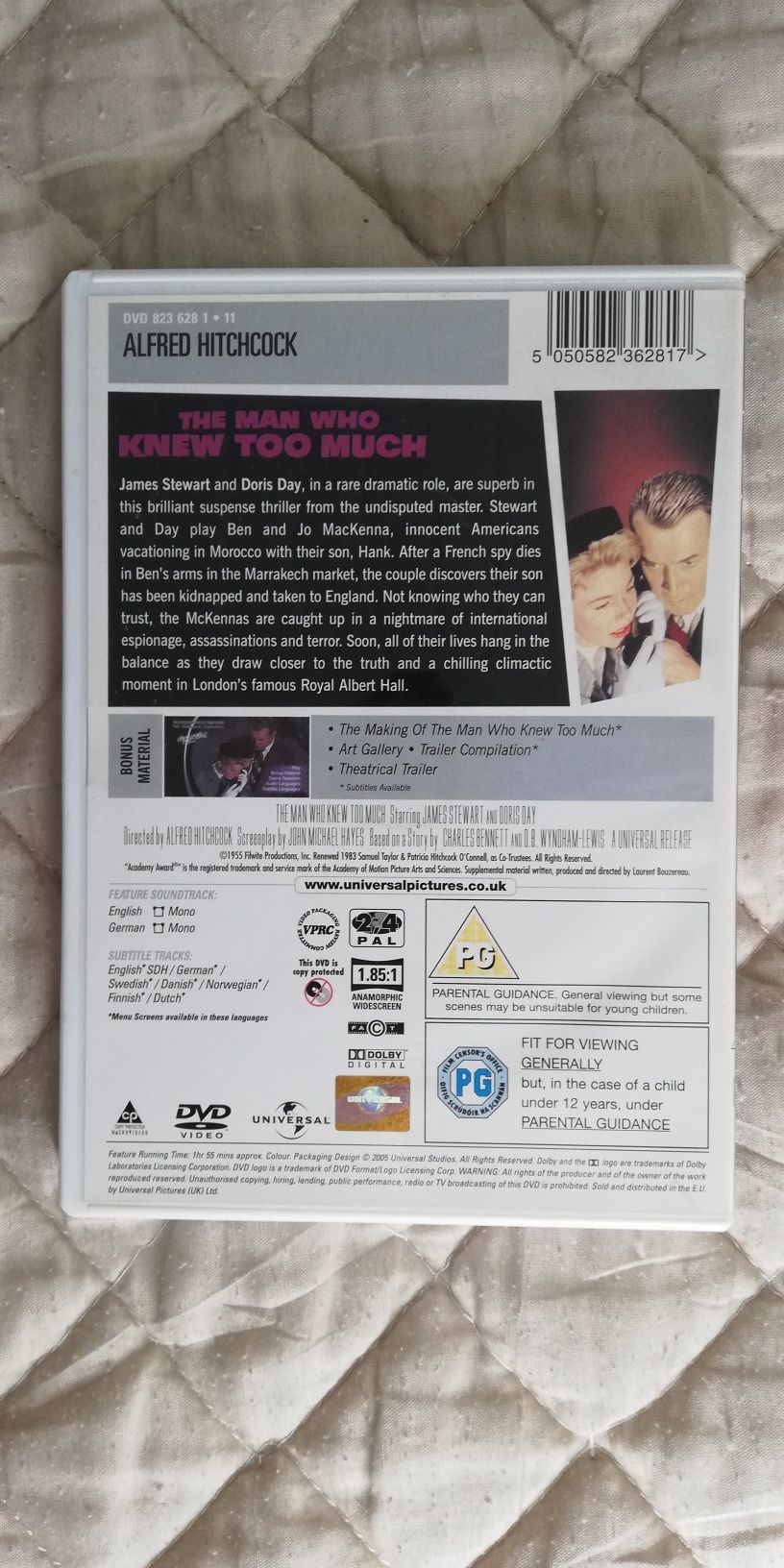 Dvd do filme "The Man Who Knew Too Much", Hitchcock (portes grátis)