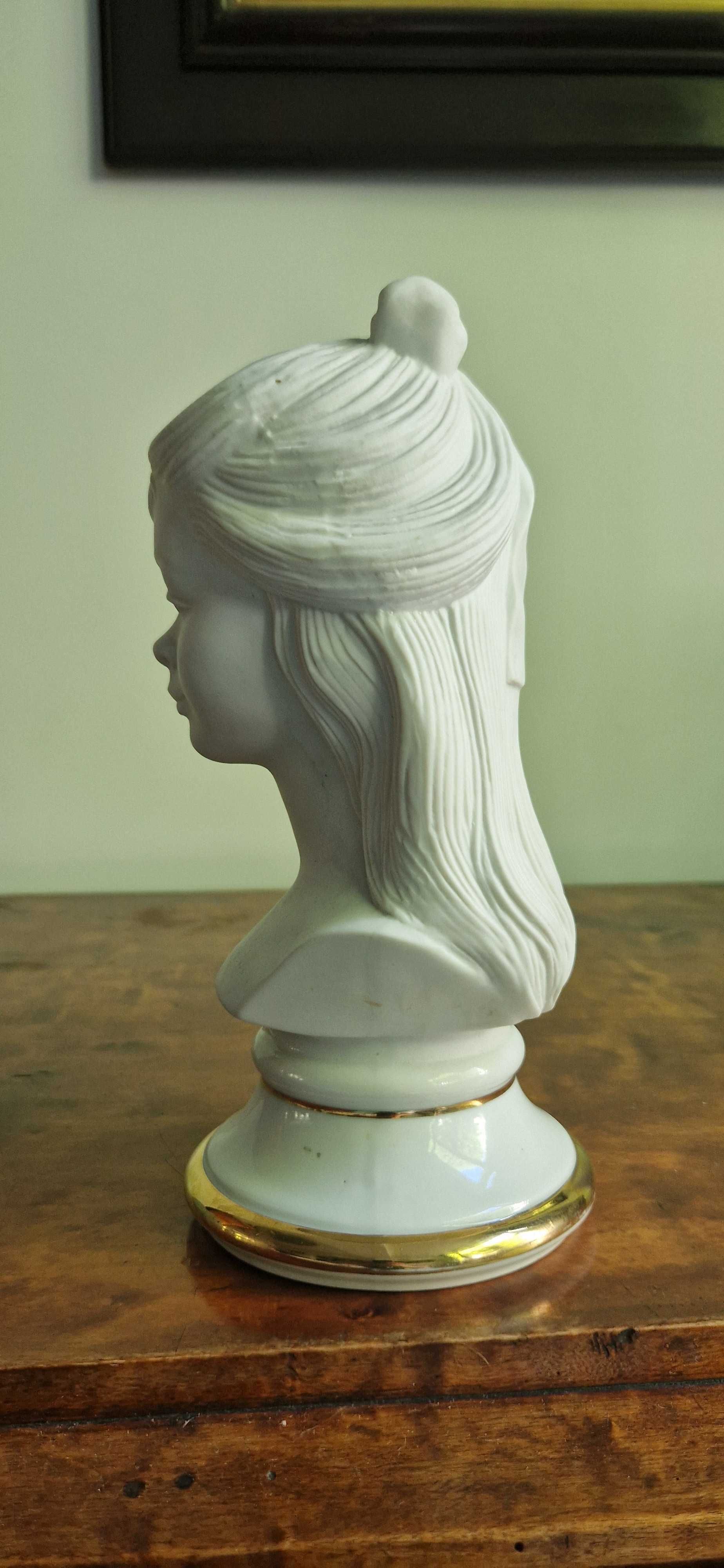 Rzeźba popiersie kobiety antyk biskwit porcelana antyk Spain sygnowana
