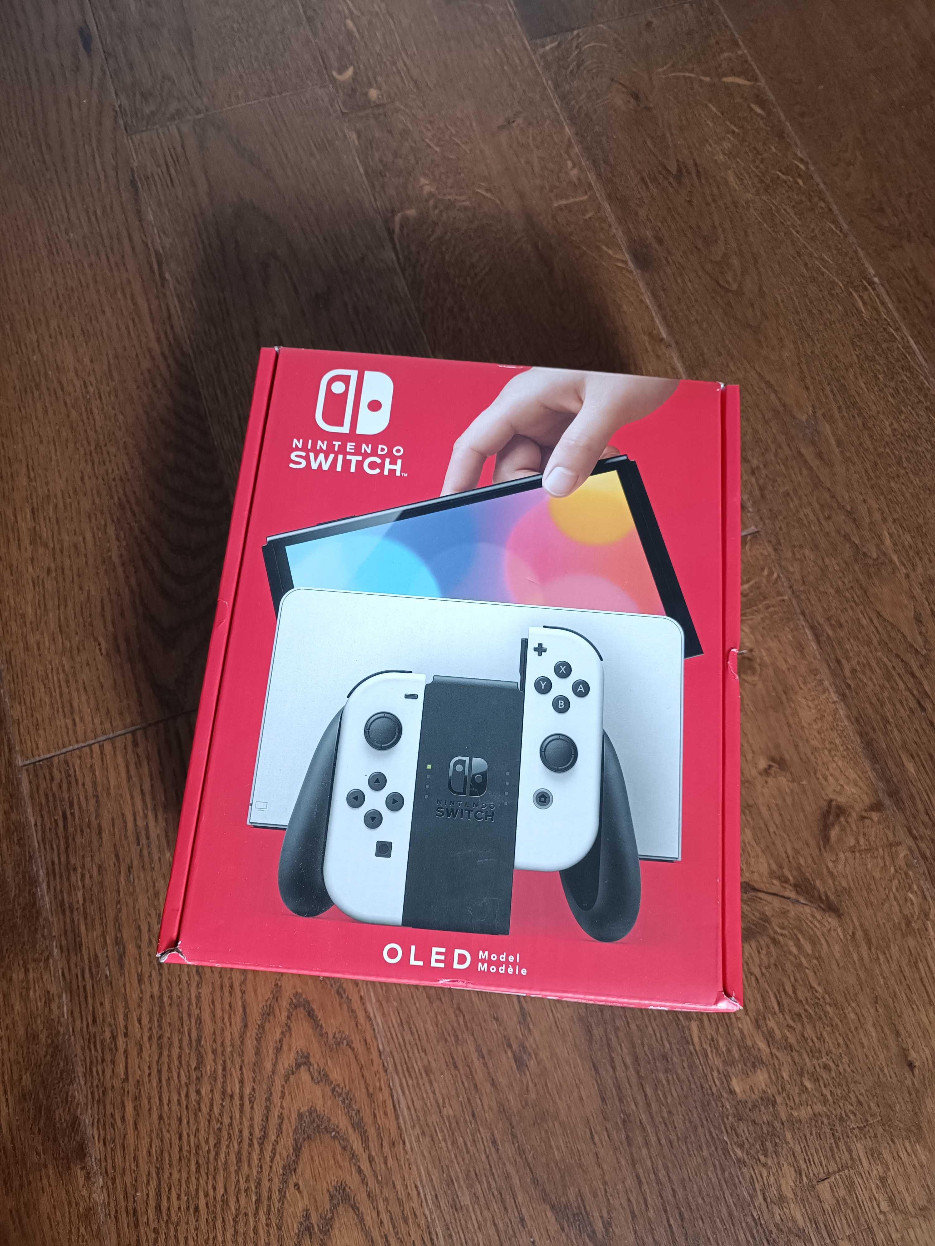 Nintendo Switch OLED White, cały komplet, doskonały stan, gwarancja