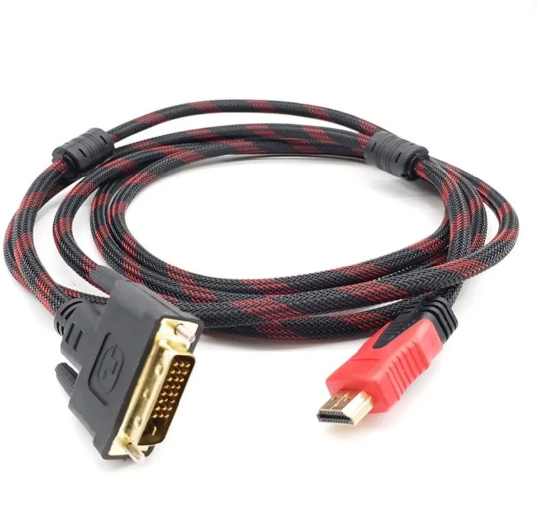 Кабель HDMI (папа) -DVI (папа)   Кабель HDMI - DVI   1.5м  с ферритами
