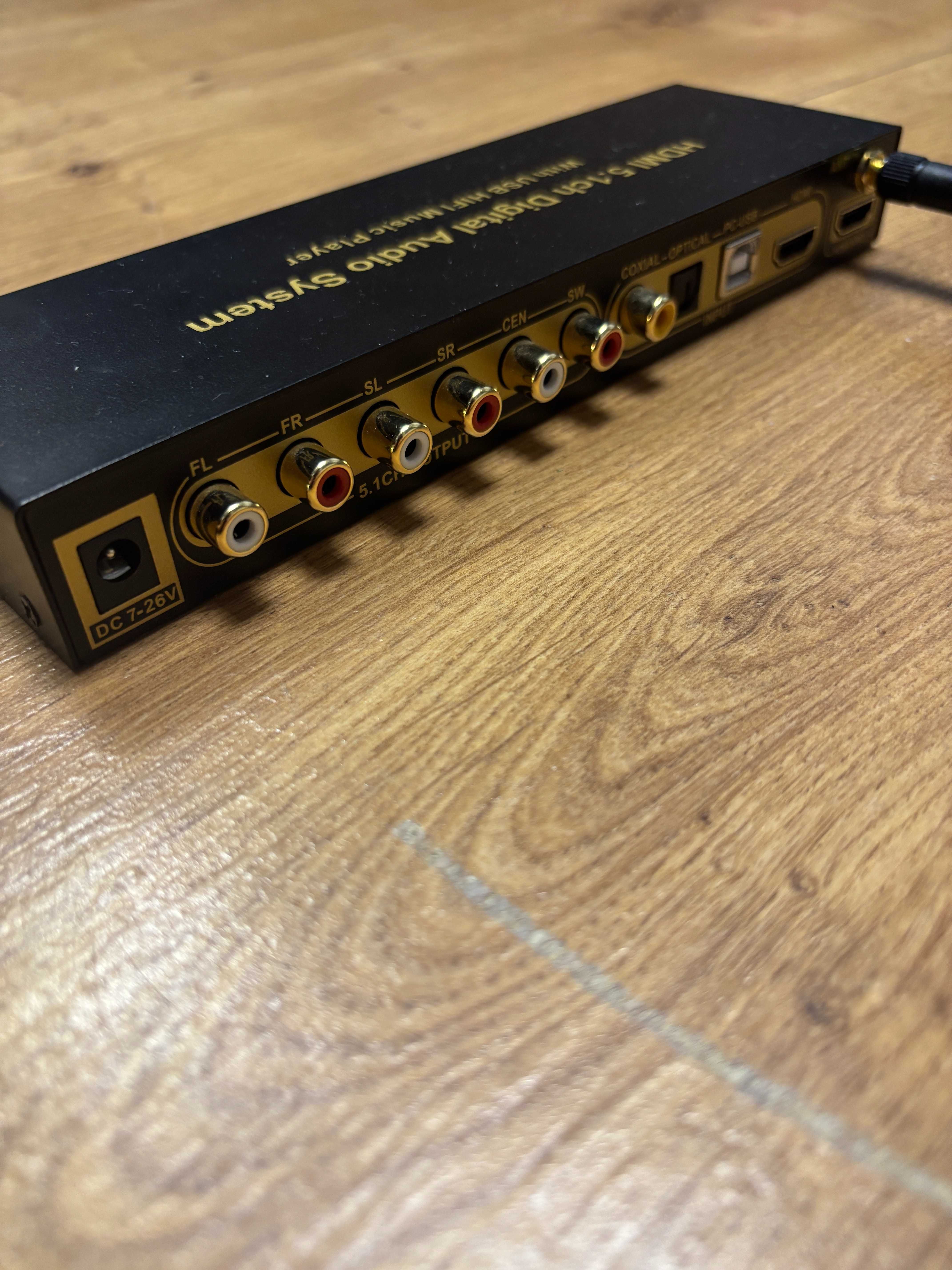 Dekoder audio KINO HDMI 5.1 + toslink + 3x 3.5mm do RCA – zestaw