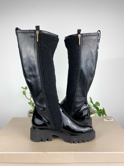 NOWE czarne złote buty kozaki eva longoria r. 40 n17p