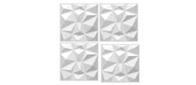 Panele ścienne dekoracyjne białe 3D Diament 30x30 33sztuki