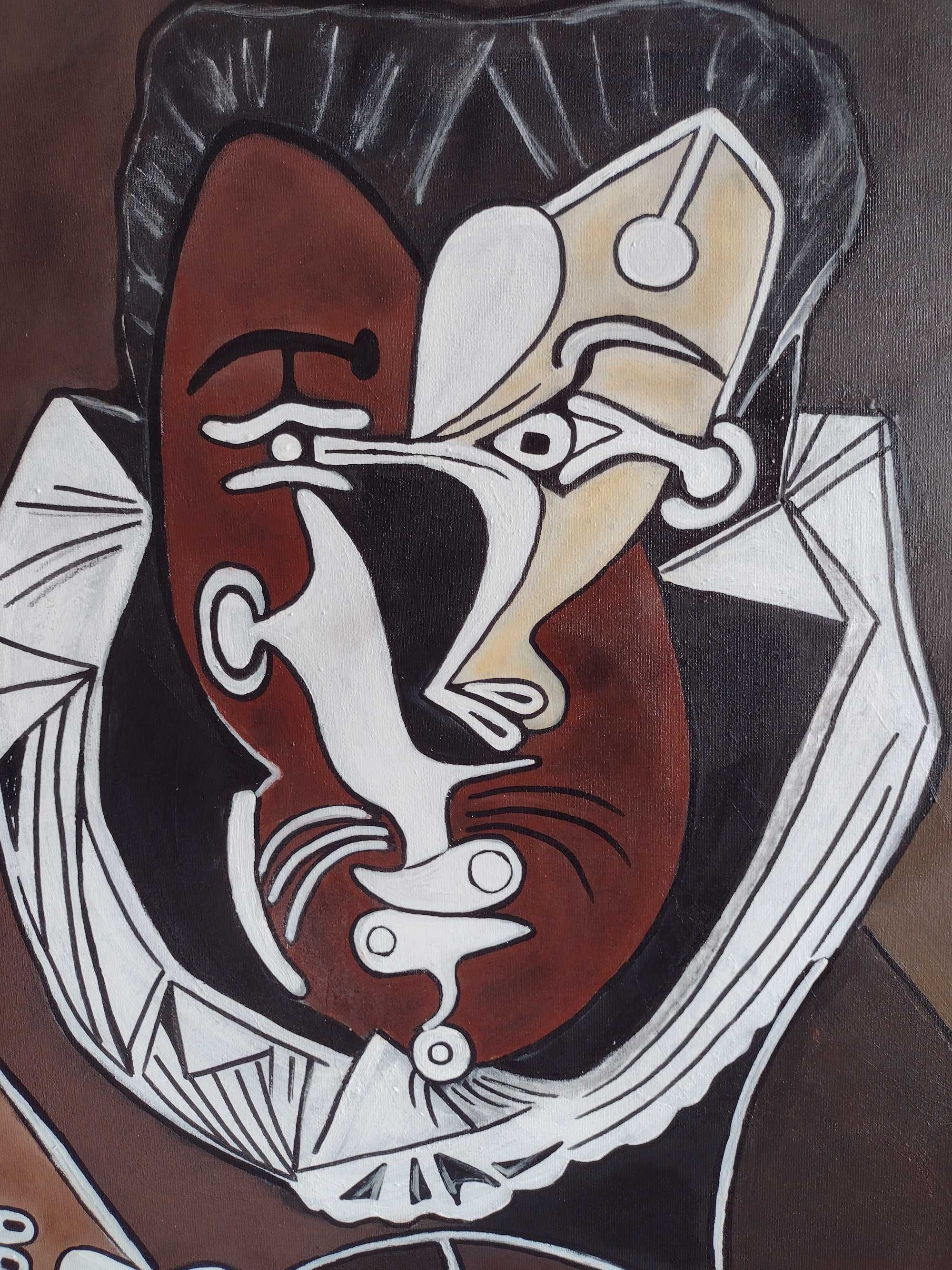 Obraz 60x90 Picasso "portret malarza wg El Greco" akryl + olej