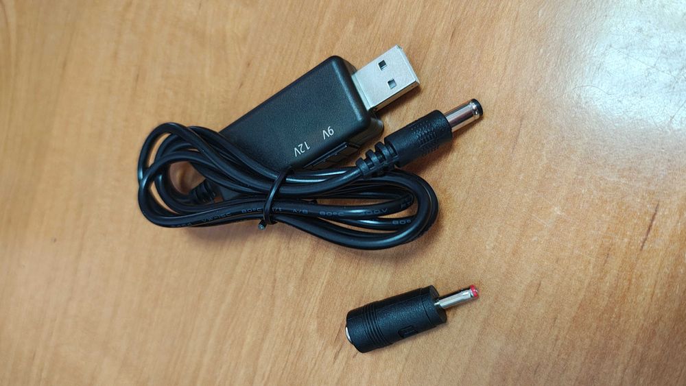 Кабель повышающий USB 5V - DC to 9V/12V c переключателем