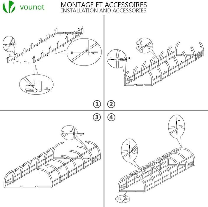 Estufas de jardim, impermeável, 4 x 3 x 2 m, 12 m², verde