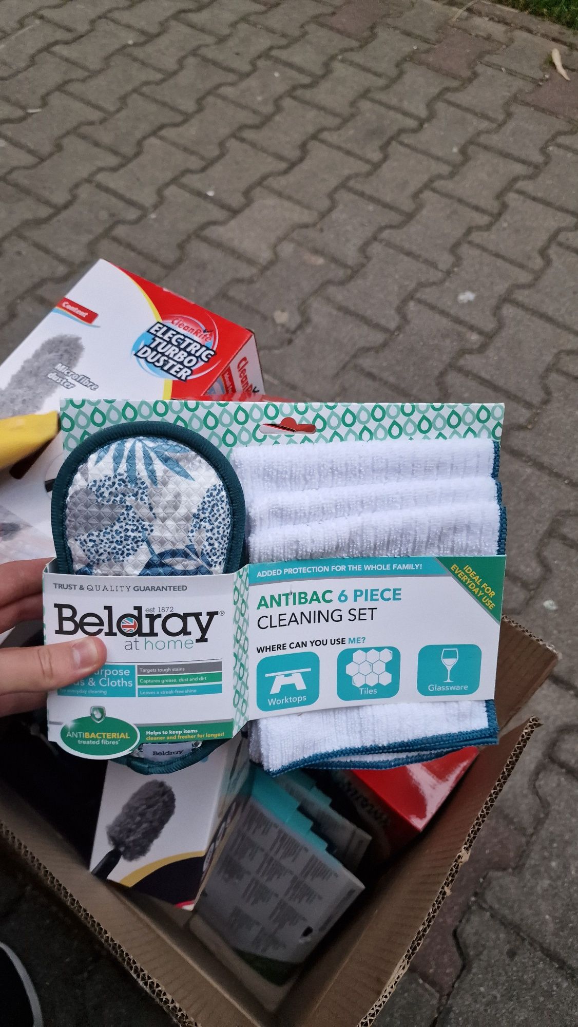 Zestaw ściereczek i gąbek Beldray – Antybakteryjny, 6 elementów