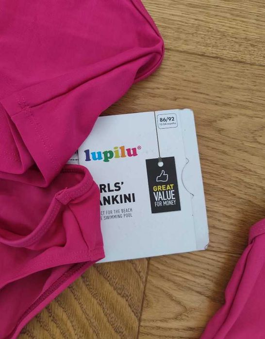 Zestaw 2szt- nowy strój kąpielowy 86/92 stroje różowe jedno dwu