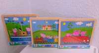 Peppa pig drewniane puzzle montessori