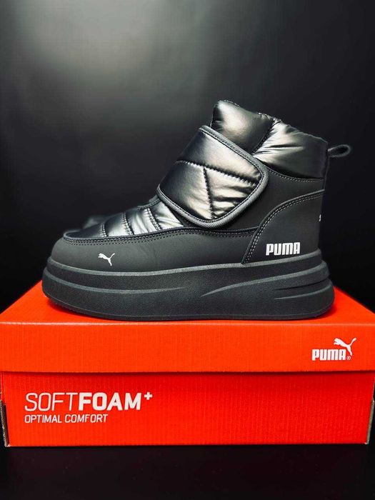 Зимние женские дутики пума  серые супер тёплые дутиши puma на меху