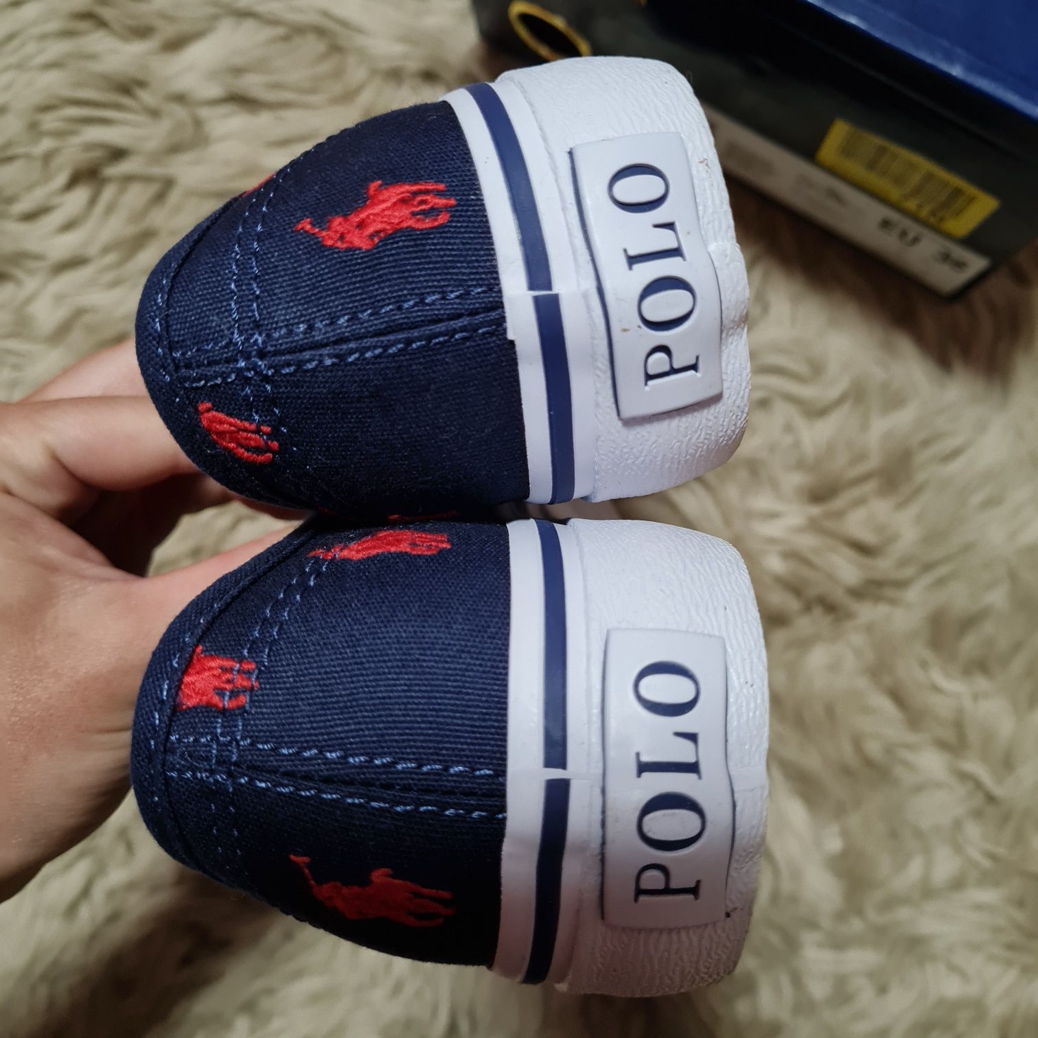Ralph Lauren Polo tenisówki trampki sneakersy granatowe z logo r. 36 k