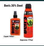 Засіб від комах Bens 30 Deet Insect Repellent Spray комарів, кліщів